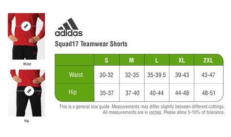 adidas running shorts size chart